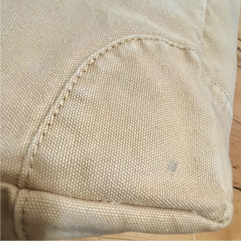 Vintage J.CREW Cotton Canvas Tote Bag - Tan Khaki Large Snap Thick - Picture 13 of 15